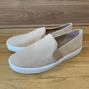 Vince Perforated Leather Blair Cream Women's Sneakers - Size 8.5